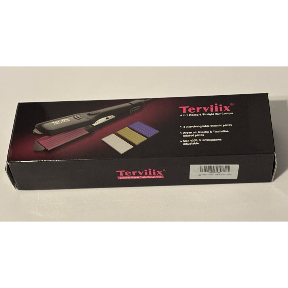 Terviiix Hair Crimper for Women with 4 Interchangeable Plates, Keratin & Argan 5